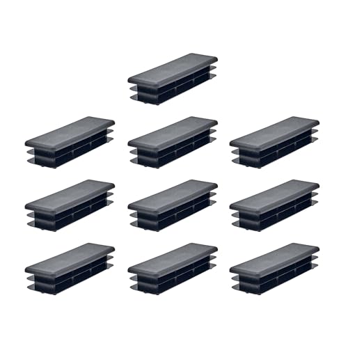 Outwater Plastic 1" x 3" Rectangular Insert End Caps for Tubing, Finishing Plug for Rectangular Tubing Chair Glide, Floor Protector, Fits Multi Gauge Tubing, USA Made, 10 Pack
