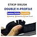 Aluminum Brush Door Sweep Industrial Strip Brushes Double H Sealing Escalator(80mm(500mm Long))