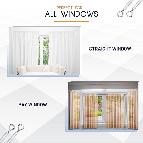 Dikots Net Curtain Wire and Hooks Set - 3 Meter Curtain wire kit with 4 Eyes & 4 Hooks - A multipurpose wire suitable for net curtains for windows - Durable wire set for window net curtain - Image 6