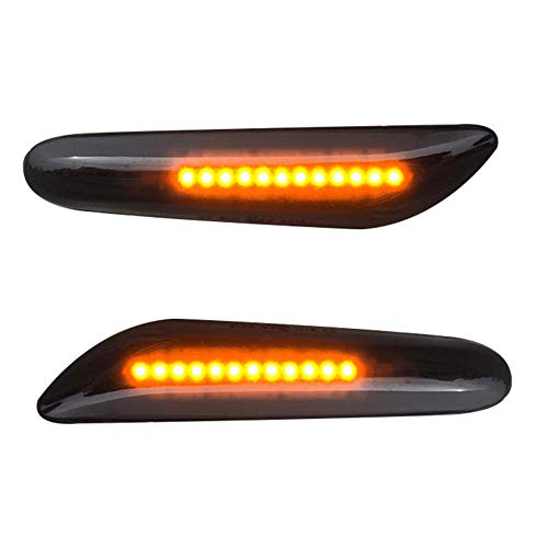 Lumiereholic - Luz de día intermitente lateral 16 LED indicador 2 intermitentes LED naranja ahumado para E90 E91 E92 E60 E87 E82 E46 SB10