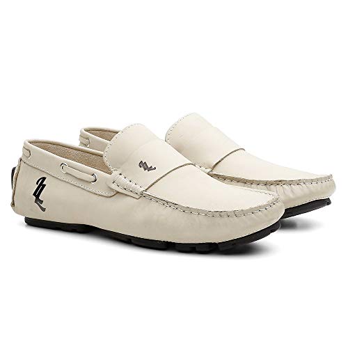 Sapato Casual Couro Mocassim - Branco - 37