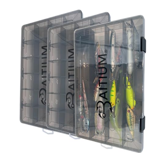 Baitium Fishing Tackle Box Organizer, Tackle Boxes With Dividers, Fishing Box, Tacklebox for Fishing, 3600 Tackle Tray or 3700, Lure Organizer, Plastic Storage Organizer Box 3700 (3 Pack)