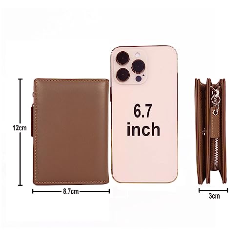 RFID Men Leather Wallets Personalized Patterns Vertical Section Large Capacity Zipper Coin Purse Cards Holder (coffee-queen)2