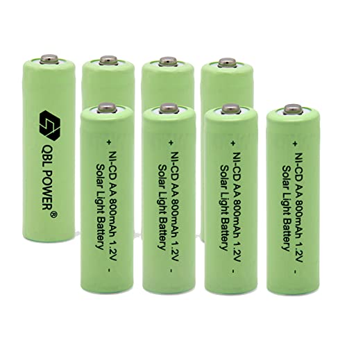 Qblpower Solar Light Batteries Aa Nicd 800Mah 1.2V Rechargeable For Garden Lights Remotes Mice (8Pcs Aa 800Mah) #TOP24