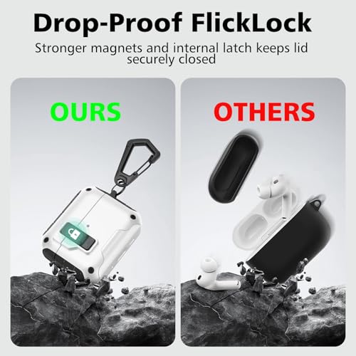 Image of HITZEE for AirPods Pro 3 Case, Compatible with AirPods Pro 3rd Generation Case (2025), Magnetic Automatic Lock with Phone Stand, Compatible with MagSafe Cover, Black /White