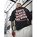 Wrenpies Christian Faith Shirts for Men Jesus God Bible Verse Inspirational Religious Graphic Tees Acid Wash Vintage Tshirt(Black,L)