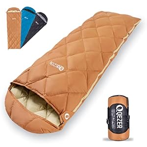 Down Sleeping Bag for Adults, Teens, 40-60℉ 600 Fill Power Duck Down Ultralight Sleeping Bag Backpacking Sleeping Bag with Compression Sack