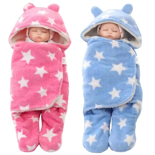 Image of BRANDONN Baby Blanket Newborn Gift Pack of Swaddle Wrapper, 0-9 Months, Length 68 cm x Width 68 cm