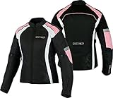 MBSmoto MJ24 Chaqueta moto moto para mujer Touring Chaqueta textil impermeable a prueba de viento (rosa bebé, 5XL)