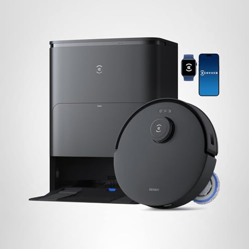 ECOVACS DEEBOT T30S Robot Vacuum and Mop, 11000Pa, ZeroTangle Technology, TruEdge Adaptive Edge Mopping, Hot Water Mop Washing, Self-Emptying, Self Refilling, Auto-Mop Lifting, Obstacle Avoidance