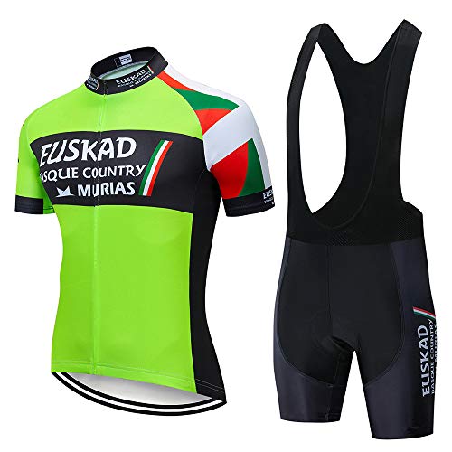 CQXMM Maillot Cyslisme Manches Courtes + Cuissard 3D Gel Coussin Solide Tenue VTT Combinaison Vélo Jersey Respirant Séchage Rapide Cycliste Homme Printemps Ete