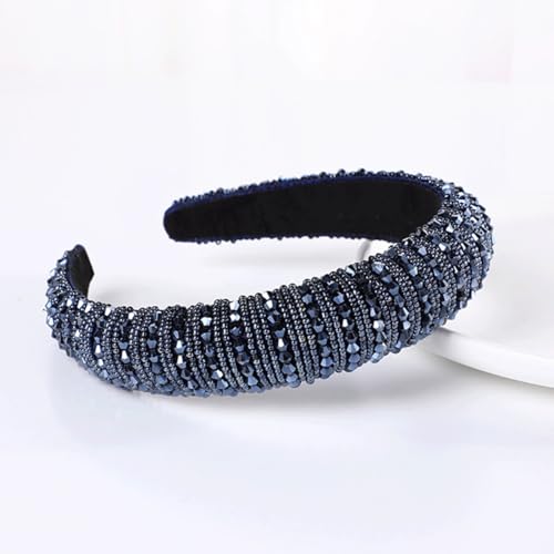 scicent Wide Headbands for Women Boho Fashion Hairbands Crystal Beaded Head Band with Padded Fabric Hair Bands for Girls 16412 - Image 3
