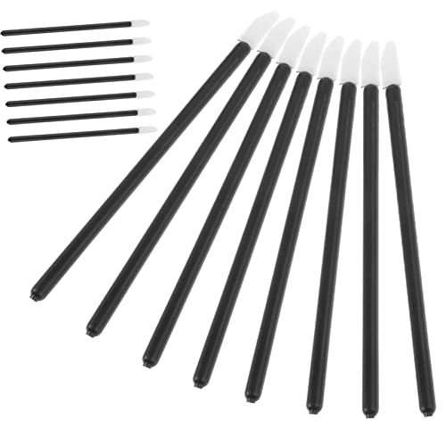 TOVINANNA 50 Pack Disposable Lip Brush Sticks Lipstick Applicator Makeup Tools Gentle Flocking for Smooth Application