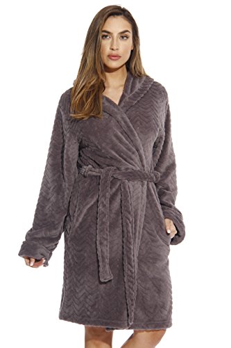Just Love 6341-Charcoal-2X Kimono Robe/Hooded Bath Robes for Women