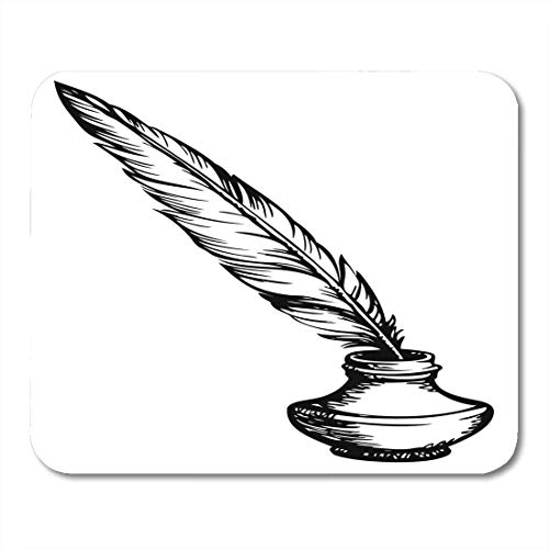 Preisvergleich Produktbild Mauspads Gänsefeder in eleganten altmodischen Tintenfass White Space Mauspad für Notebooks, Desktop-Computer Matten Büromaterial