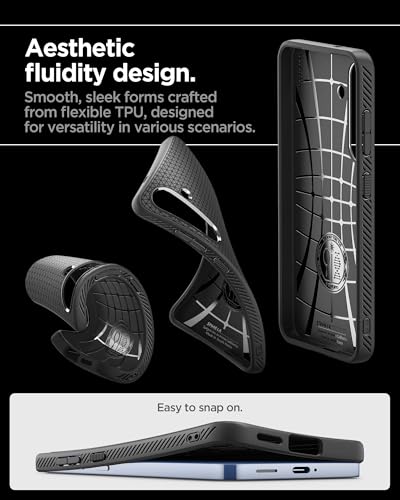 Image of Spigen for Galaxy S25 Case, Liquid Air [No Magnet Ring] [Military-Grade Protection] - Matte Black