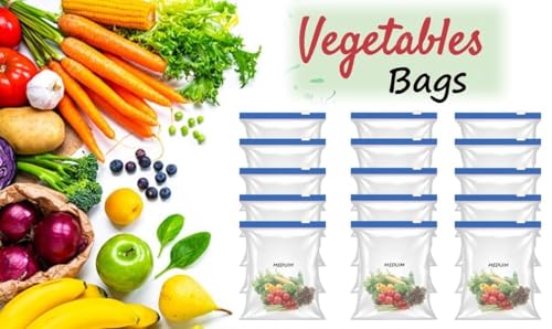 Image of Fresh Zipper Multi-Purpose Storage Slider Bags | zip lock bags for food storage | BPA Free Reusable Ziplock Pouch | Leakproof Bags for Marinate, Vegetables, Fruits (15 PCS BLUE ZIPPER BAG)