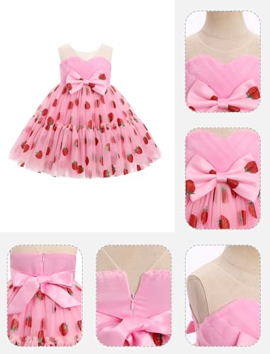 Baby Girl Daisy Strawberry Confetti Birthday Dress Pageant Tea Party Easter Outfits Toddler Princess Fancy Ball Gown3