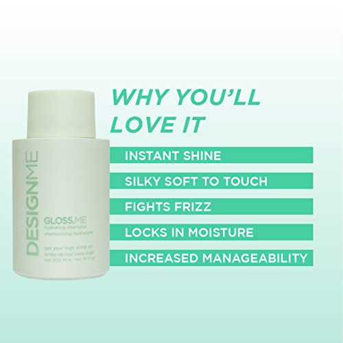 Gloss.me Hydrating Shampoo By Designme | Hemp & Argan Oil Shampoo Adds Softness & Shine | Straight, Wavy, Or Curly Hair Shampoo | Sulfate-Free & Color-Safe Moisturizing Shampoo For Dry Hair, 10 Fl Oz #TOP5
