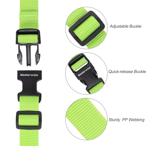 Image of Buckle Straps with Clips, Adjustable Nylon Straps with Buckle, Packing Straps, Green 4 Pack (6'x1 inch)