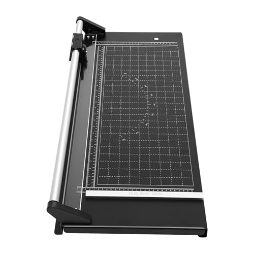 MEHOOSPVN Massicot A4 avec 2 lames de papier et règle de positionnement - 24 pouces - Haute précision - Pour photos, coupons et étiquettes - Noir