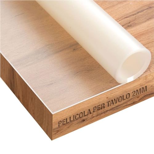 Trente Pellicola per Tavolo Opaca 2mm - 140x80 cm - Protezione Tavolo con Bordi Smussati - Tovaglia Trasparente, Lavabile e Impermeabile - Pellicola Protettiva PVC per Tavoli in Vetro e Laccati