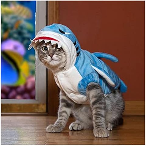 NACOCO Dog Shark Costume Cute Pet Clothes Halloween Holiday Coat Hoodie for Cats and Dogs(L) Cover