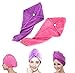 Produktbild Frcolor Haar-trocknendes Tuch, 2PCS Haar-Turban-Tuch-Torsion-Verpackung, schnell trocknendes saugfähiges Microfiber trockenes Haar-Kappe (rosa lila)