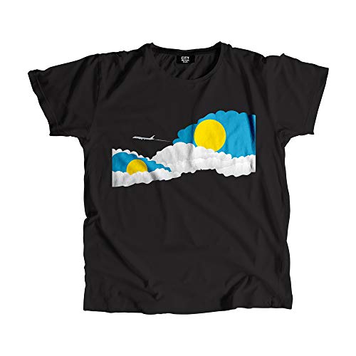 T-shirt Palau pour homme et femme motif avion et nuages style décontracté