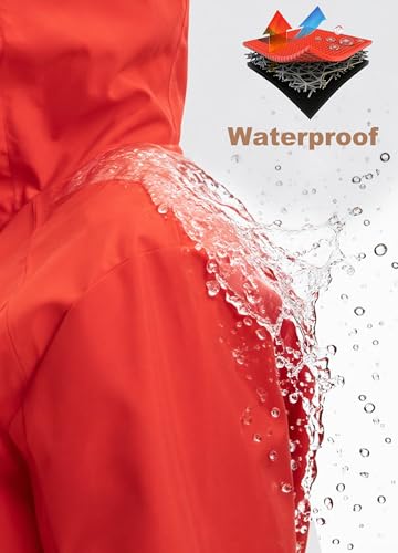 Rain Jacket Women Waterproof Long Raincoat Hood Lightweight Windbreaker Outdoor Coat3
