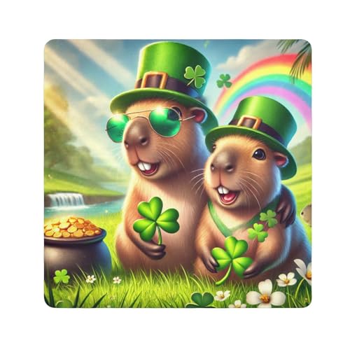 Joko Ivery Capybara St Patricks Clover Self-adhesive Cloth 17.7