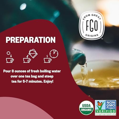 FGO Organic Hibiscus Tea, 100 Count, Eco-Conscious Tea Bags, Caffeine Free, Packaging May Vary (Pack of 1) - 4