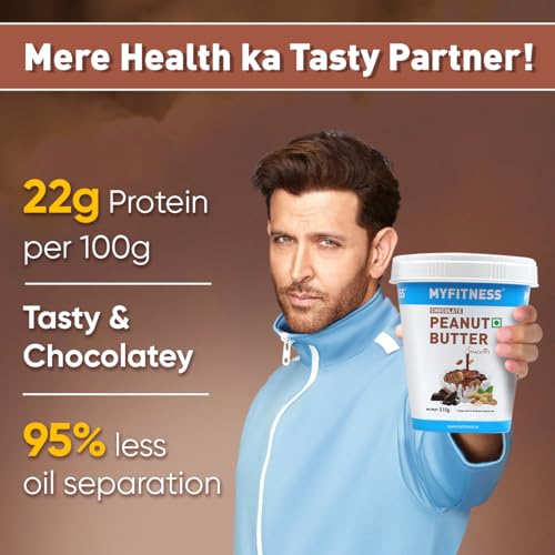 Image of MYFITNESS Peanut Butter Chocolate Spread Smooth 227g | 22g Protein & 6g Fiber | Healthier Nut Butter Spread for Breakfast, Snacks & Bread Treats | Cholesterol Free | Zero Trans Fat | Pure Roasted Nuts
