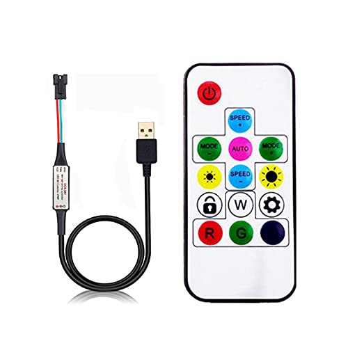 Controlador USB para cinta de LED RGB con mando remoto miniatura 1