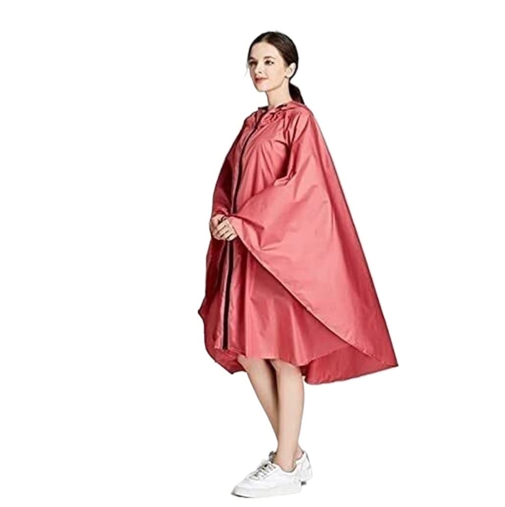 RUVOO Chubasquero Chaqueta de Lluvia Impermeable Poncho De Lluvia para Adulto con Bolsillo Y Cremallera, Chubasquero Ligero para Hombres Y Mujeres Poncho de Lluvia (Blue : Pink, Size : XL)