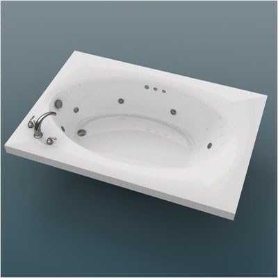 Bermuda 42 x 72 x 23" Rectangular Whirlpool Jetted Bathtub Color/Trim / Tile Flange / Front Skirt / Drain: Bone / Brushed Nickel / Yes / Yes / Right