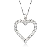 Ross-Simons 0.30 ct. t.w. Diamond Heart Pendant Necklace in Sterling Silver. 20 inches