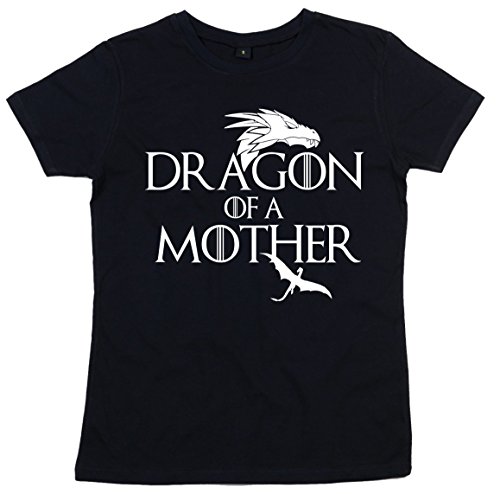 Image is Everything IIE, Dragon of a Mother - Camiseta de manga corta para mujer, diseño de dragón de una madre Negro Negro ( 40