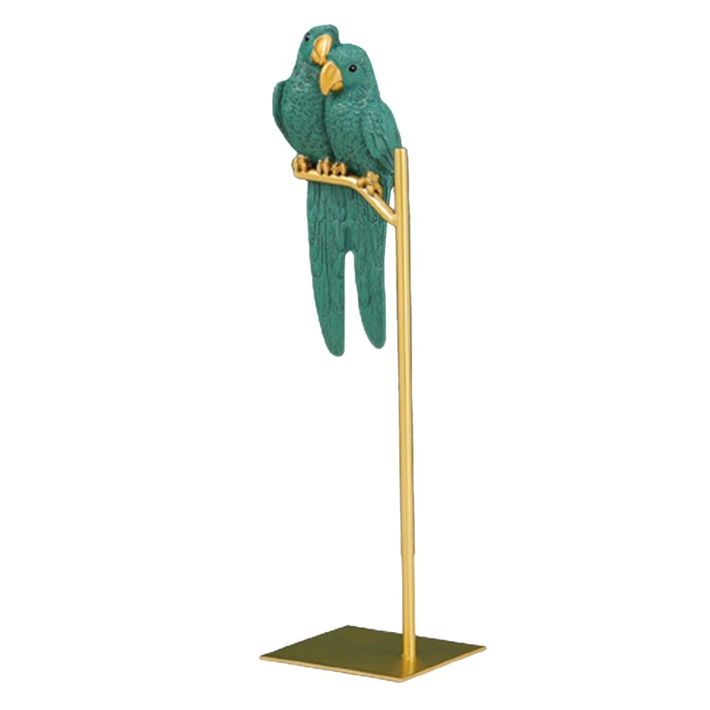 CTRLZS Parrot Sculpture Resin Parrot Statue Bird Animal Decoration Modern Entrance Desk Living Room Decoration Green
