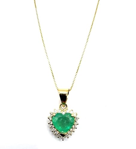 Certified 18Kt Gold 16" Necklace and Pendant with 1.37ct Natural