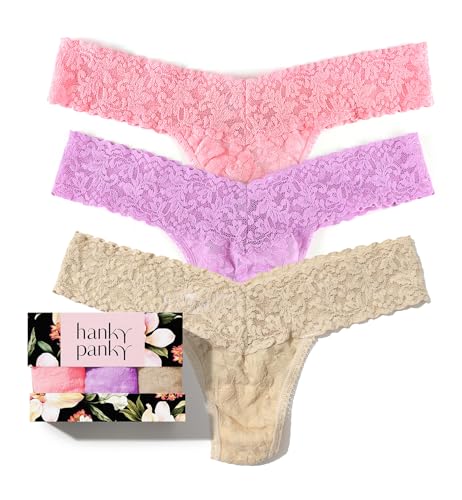 Image of hanky panky - Signature Lace Low Rise Thongs for Women | Lacy Lingerie Underwear | 3 or 5 pack