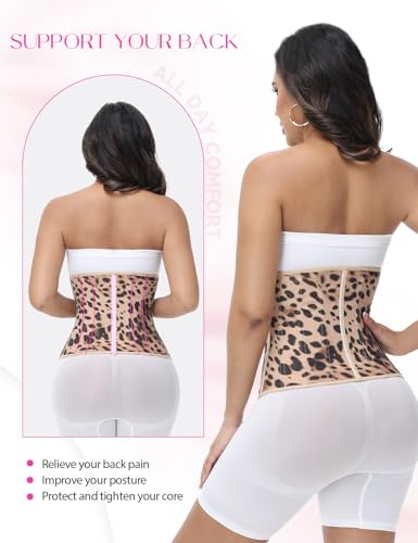 Image of SHAPSHE Waist Trainer for Women Tummy Control Workout Waist Cincher Corset Shapewear Postpartum Body Shaper with Zipper Hook