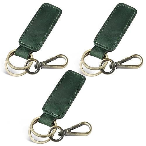 Image of Jack&Chris Genuine Leather Car Keychain, Universal Key Fob Keychain, Leather Key Chain Holder for Men and Women, JC306