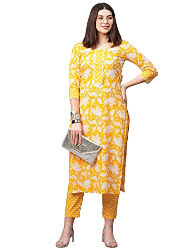Image of ANNI DESIGNER Women Cotton Printed Kurta with Pant