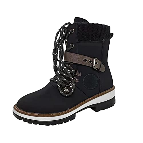 Bottines thermiques mi-mollet à lacets avec isolation épaisse