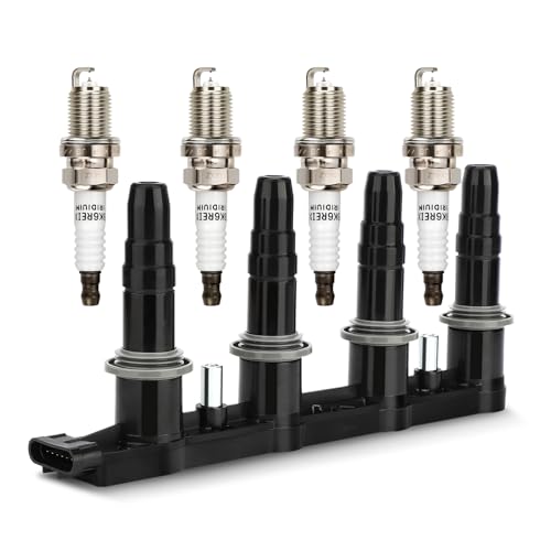 Image of UF620 Ignition Coil & 4504 Double Iridium Spark Plug for 11-15 Chevy Cruze, | 2012-2018 Chevy Sonic,2009-2011 Aveo Aveo5 /2009-2010 Pontiac G3 1.6L 1.8L L4 Replaces# 90919-02247 C1646 5C1703 D517C
