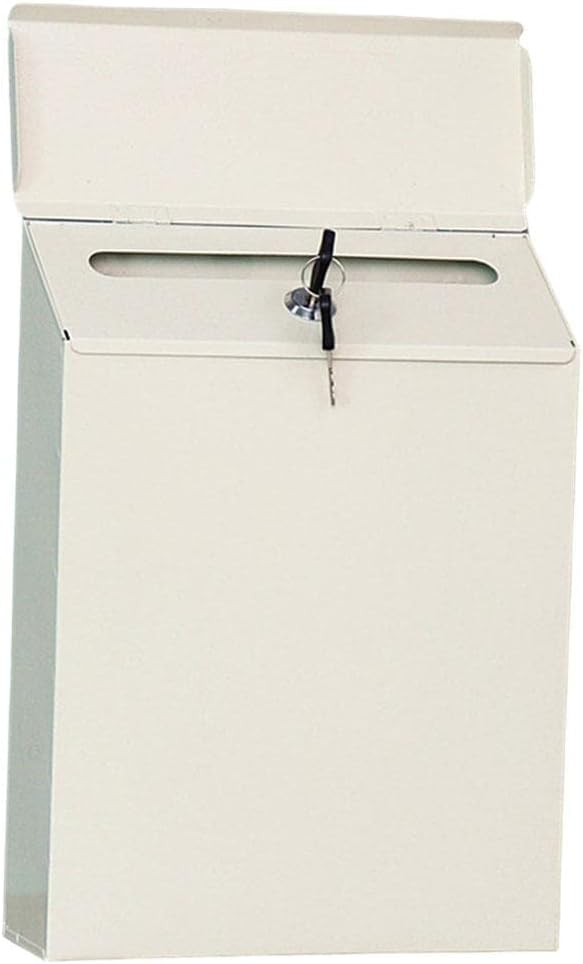 Mailbox Locking Wall Mounted Comment Drop Box Payments Holder Postbox, Beige