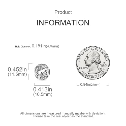 MULA Birthstone Charms 925 Sterling Silver for Bracelets and Necklaces - Dangle Pendants Beads With 5A Cubic Zirconia - Happy Birthday Mothers Day Jewelry4