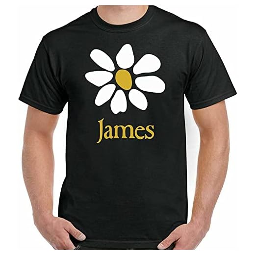 James T-shirt herr band 80-tals 90-tals alternativ rock musik topp sitta ner lagt kortärmad t-shirt för män, Svart, S