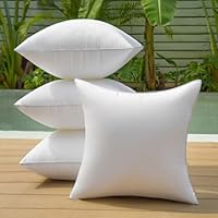 QSWRD 45x45 cm Outdoor Kissen Wasserfest Kissenfüllung 4er Set wasserdichte Quadratisch Innenkissen Sofakissen Kopfkissen Zierkissen 18x18 Zoll Weiß Wetterfest Dekokissen Cushion für Bett Auto Garten